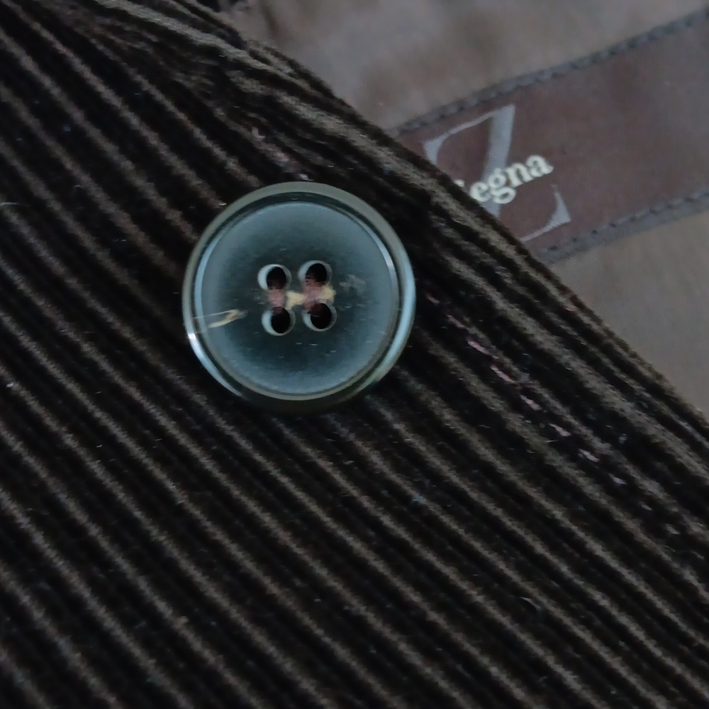 Z ZENGA MEN'S PURE COTTON RAILED COURDUROY LUXURY BROWN BLAZER